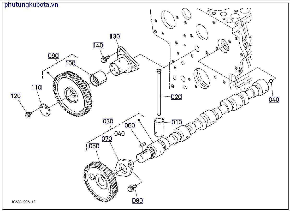 Trục cam và trục bánh răng không tải <=7EXZ999